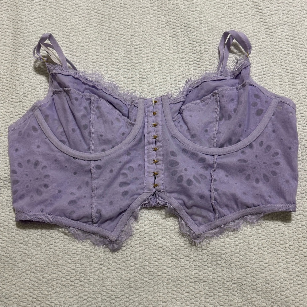 NWT Anthropologie XL The Giselle Lace Bustier Lavende Eyelet Edition - Picture 9 of 11